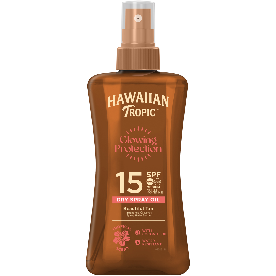Hawaiian Tropic Glowing Protection Dry Oil Spray SPF15, 200ml