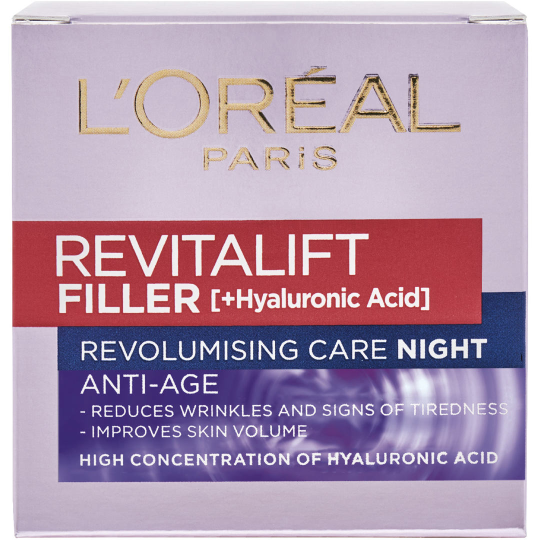 L'Oréal Paris Revitalift Filler [HA] Night Cream, 50ml, Hyaluronic Acid nattkräm