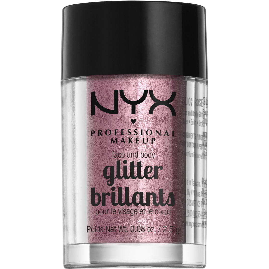 NYX Professional Makeup Face & Body Glitter, Rose, Luomivärit & Paletit
