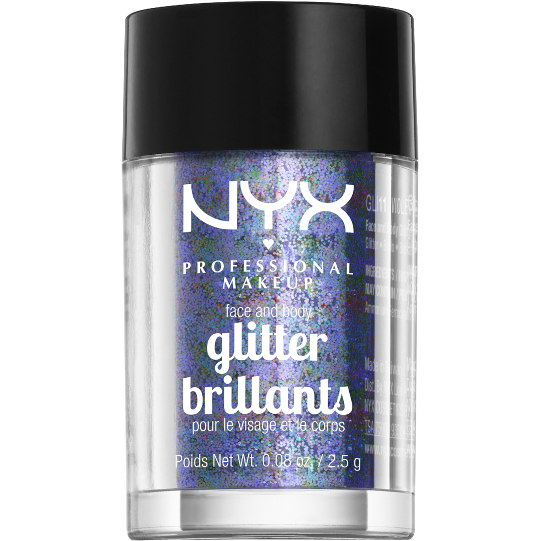 NYX Professional Makeup Face & Body Glitter, Violet, Luomivärit & Paletit