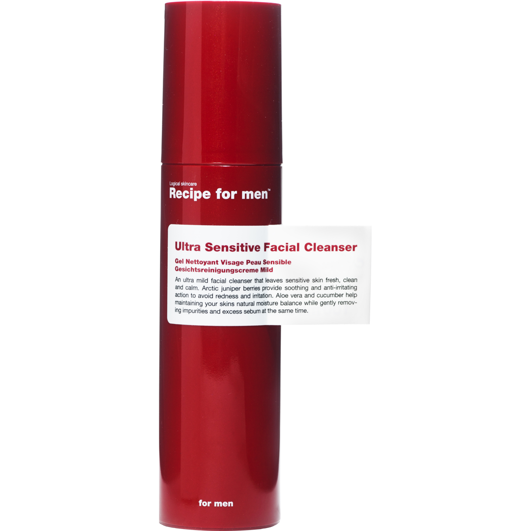 Recipe for Men Ultra Sensitive Facial Cleanser, 100ml cleanser