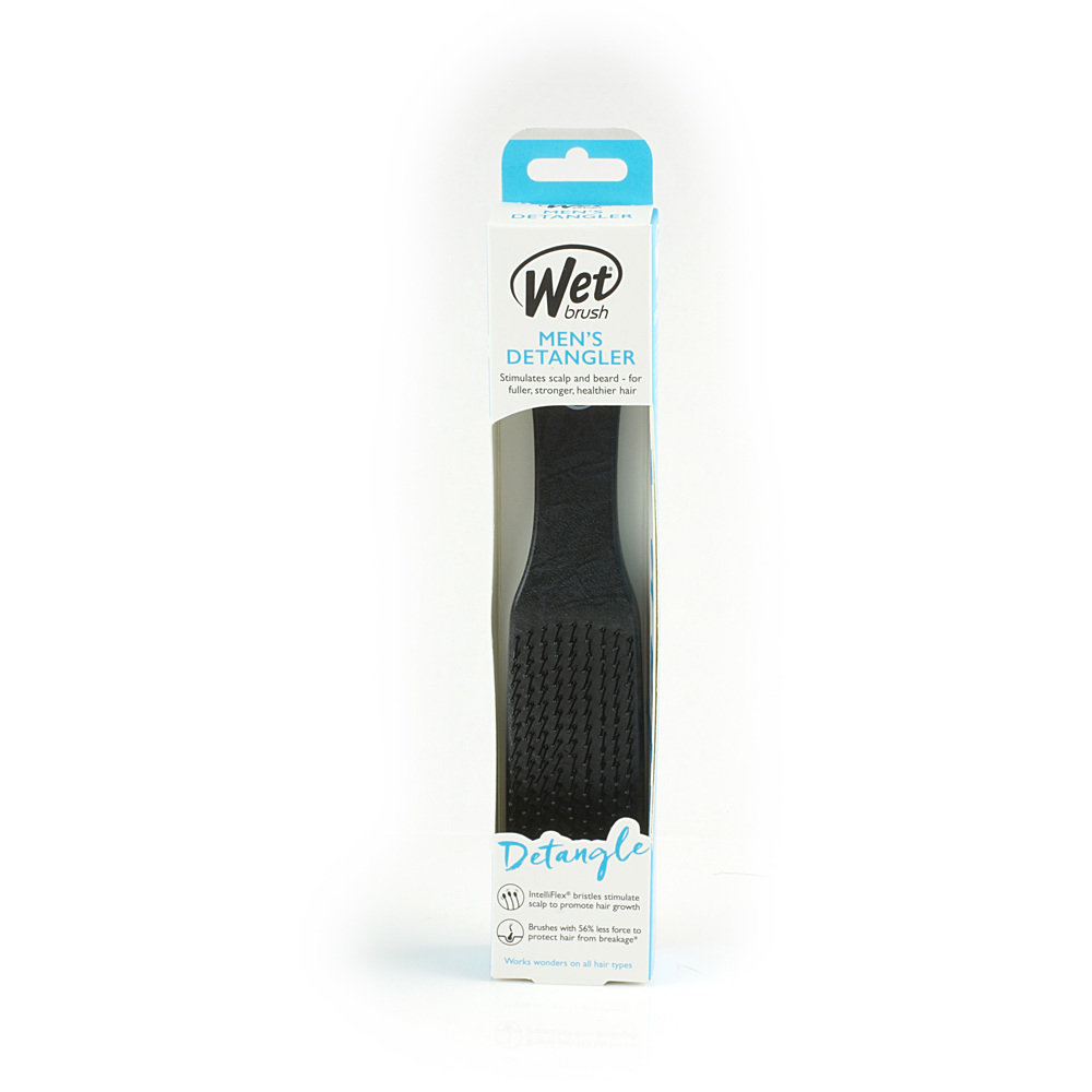 Mens Detangler Black Leather Brush