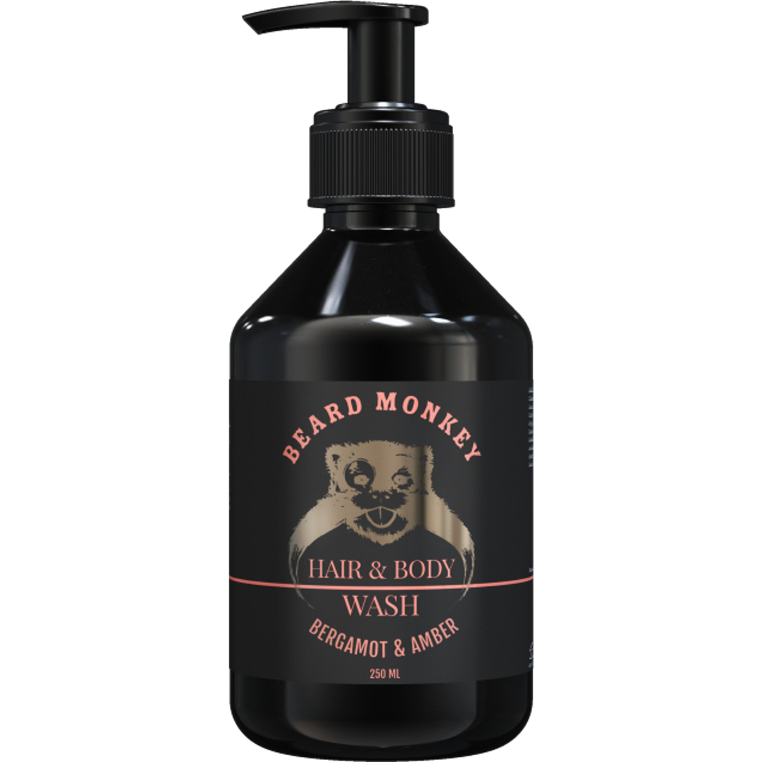 Beard Monkey Hair & Body Wash - Bergamot & Amber, 250ml