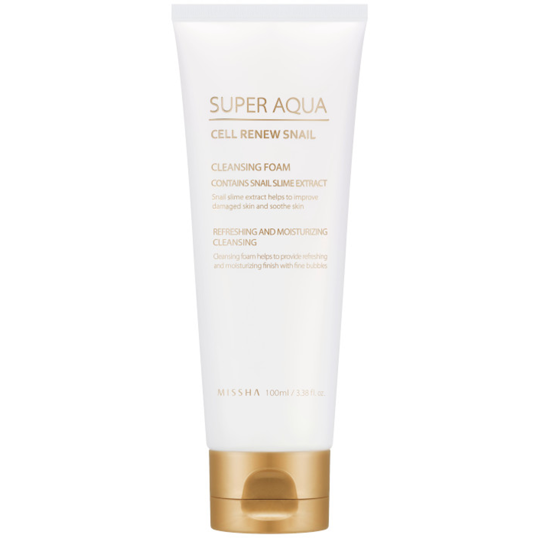 MISSHA Super Aqua Cell Renew Snail Cleansing Foam, 100ml cleanser