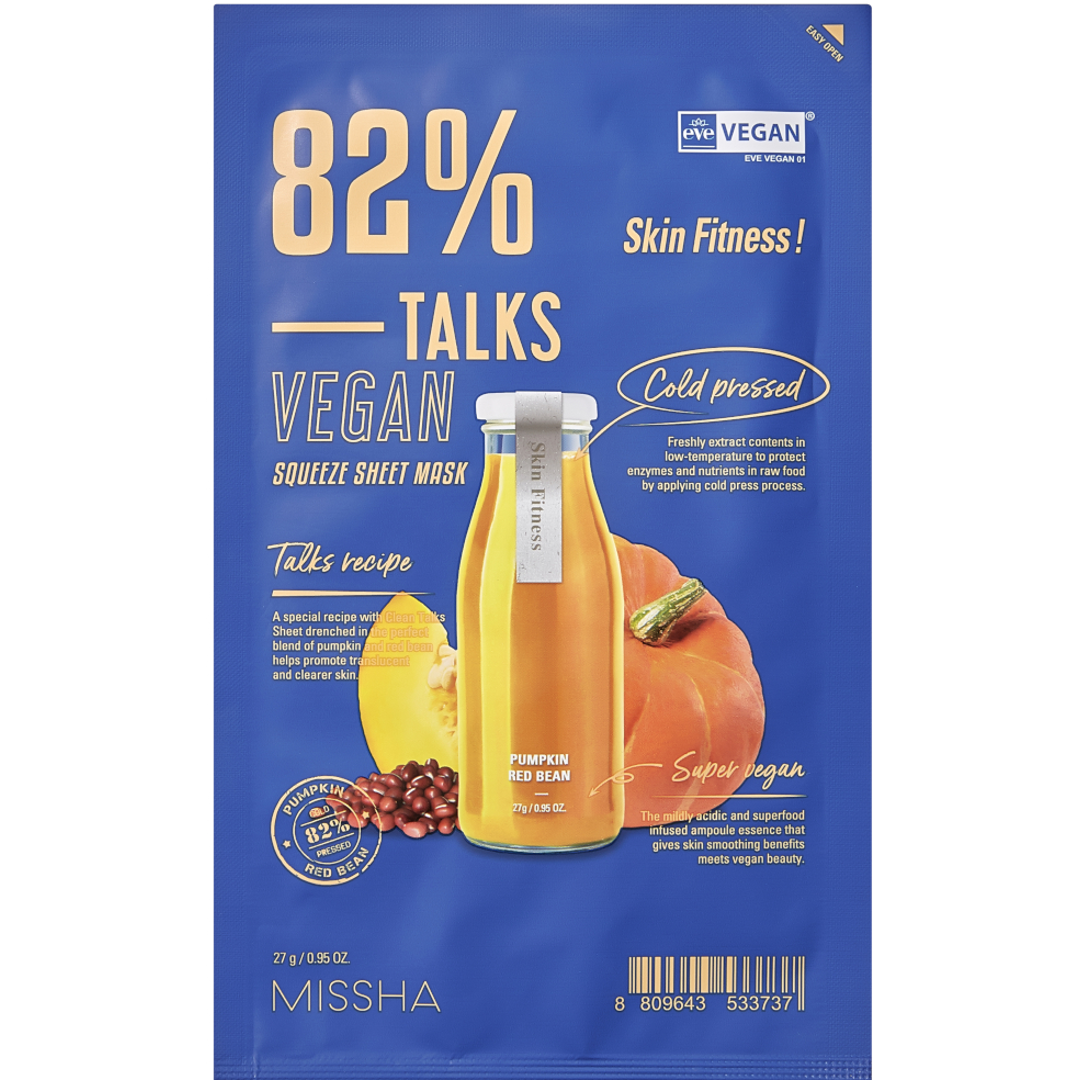 MISSHA Talks Vegan Squeeze Sheet Mask [Skin Fitness], 27g