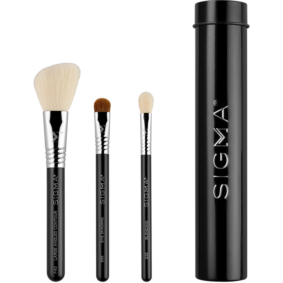 Sigma Beauty Essential Trio Brush Set - Black