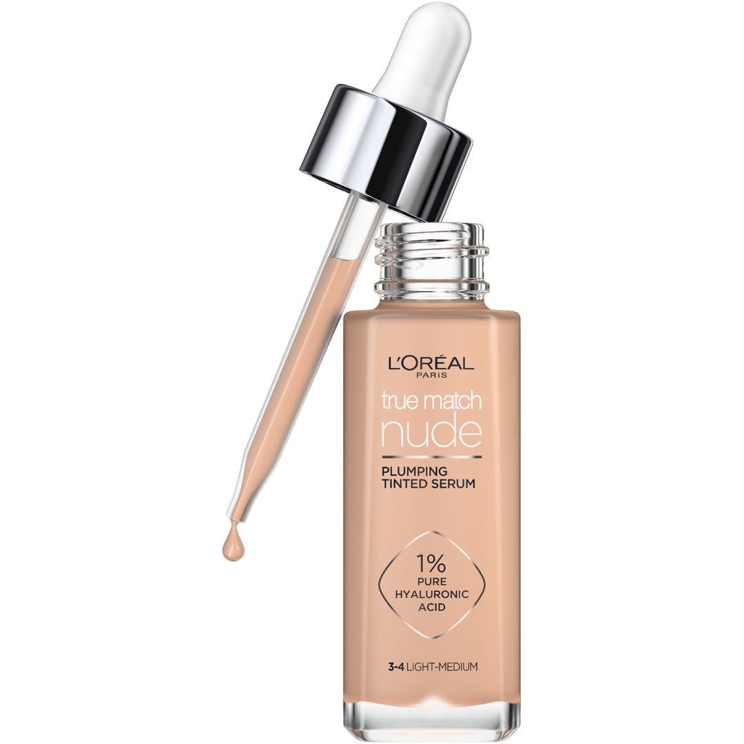 L'Oréal Paris True Match Nude Plumping Tinted Serum, Light-Medium 3-4