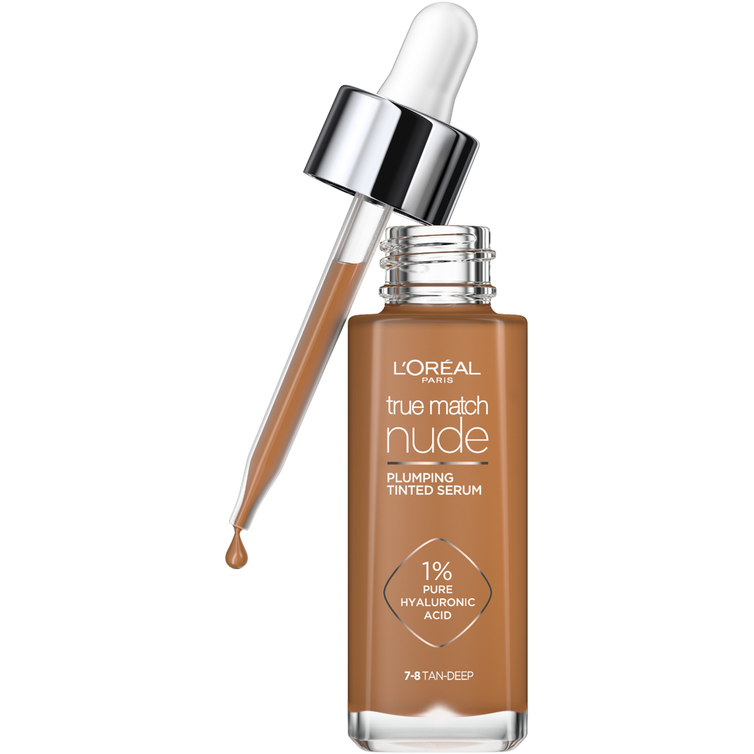 L'Oréal Paris True Match Nude Plumping Tinted Serum, Tan-Deep 7-8