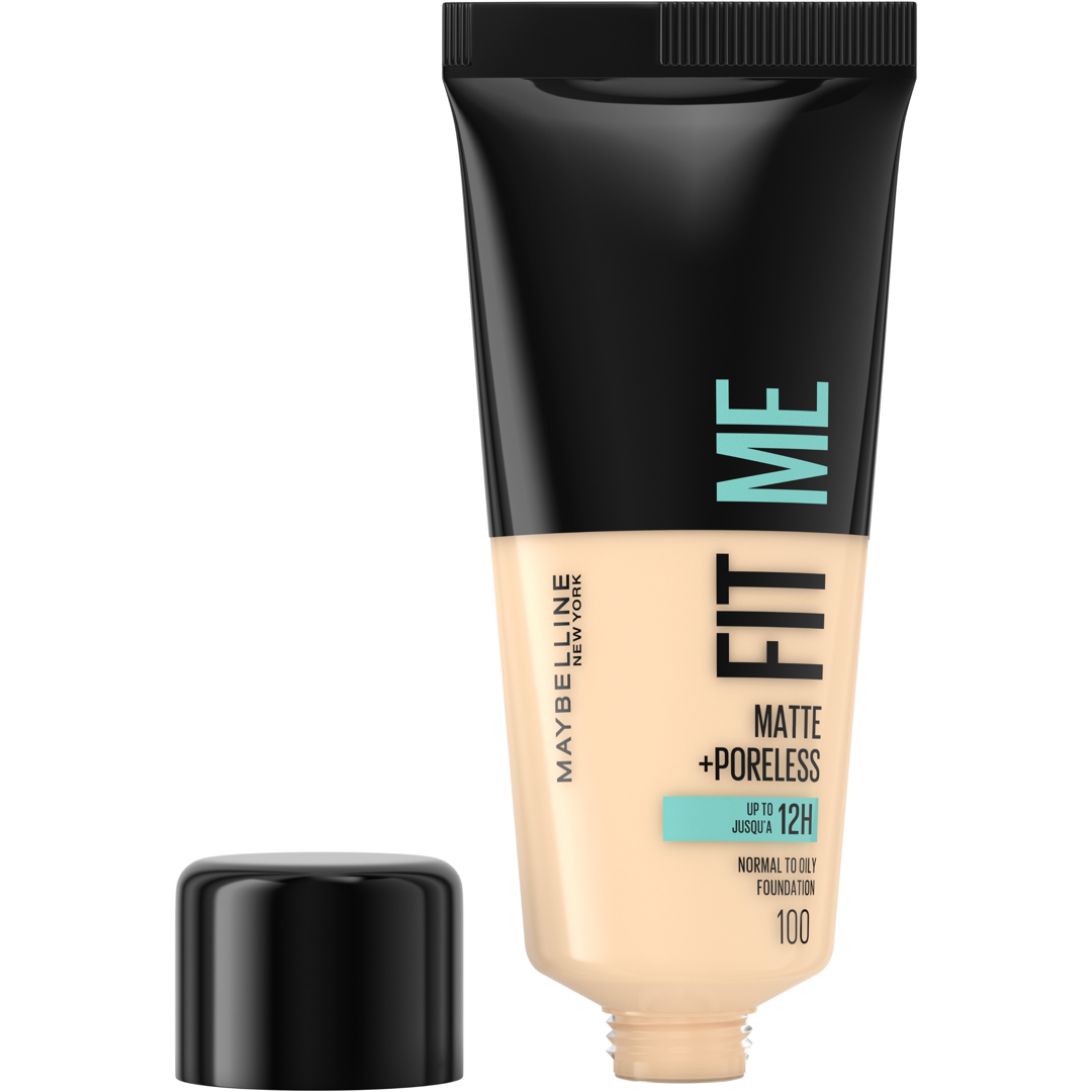Maybelline Fit Me Matte + Poreless Foundation, 100 Warm Ivory, Meikkivoide