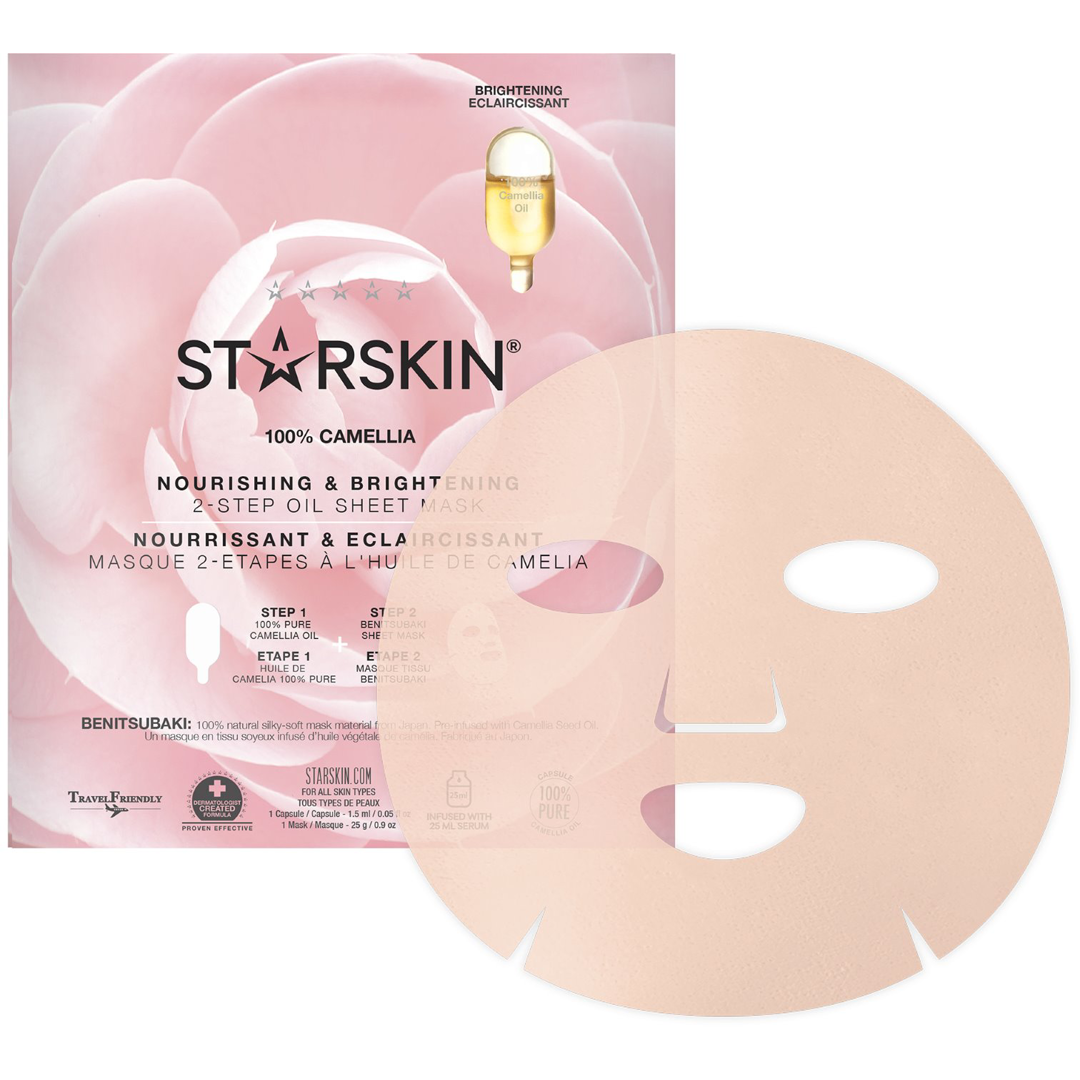 STARSKIN 100% CAMELLIA Nourishing & Brightening 2-Step Oil Sheet Mask, 28ml