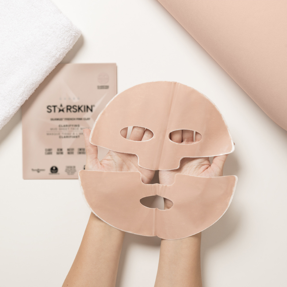 SILKMUD™ Pink French Clay Purifying Mud Sheet Mask, 12g