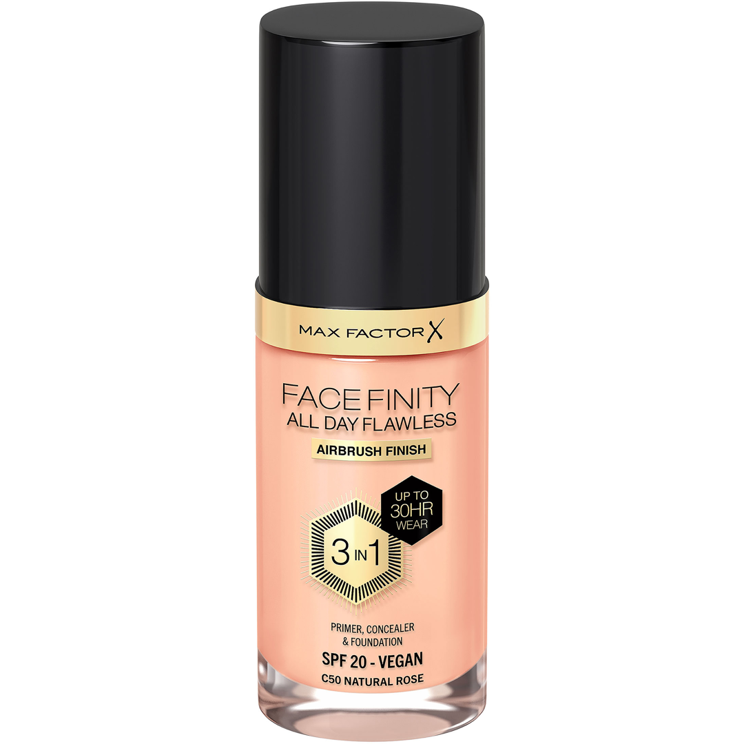 Max Factor All Day Flawless 3-in-1 Liquid Foundation, 50 Natural Rose foundation
