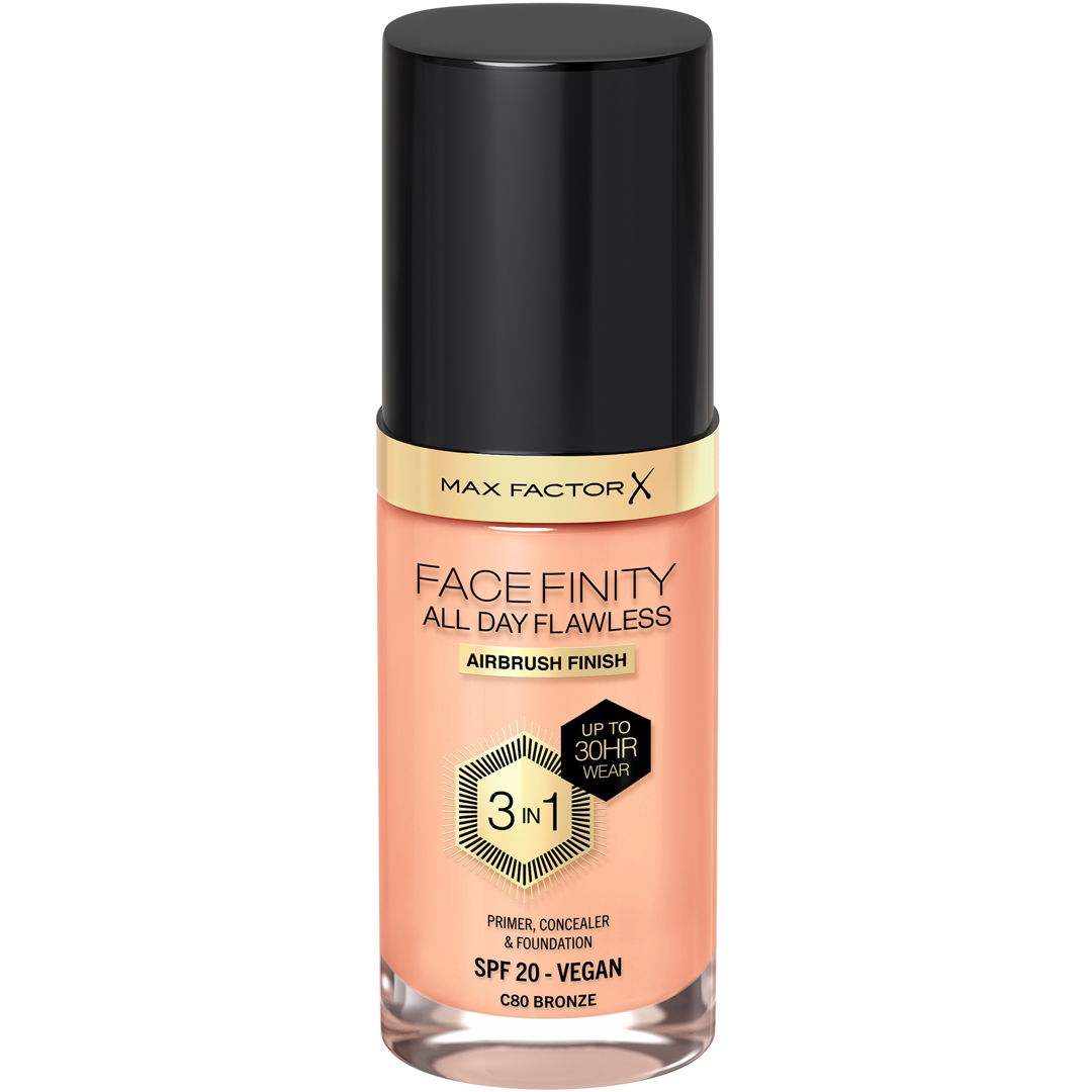 Max Factor All Day Flawless 3-in-1 Liquid Foundation, 80 Bronze foundation