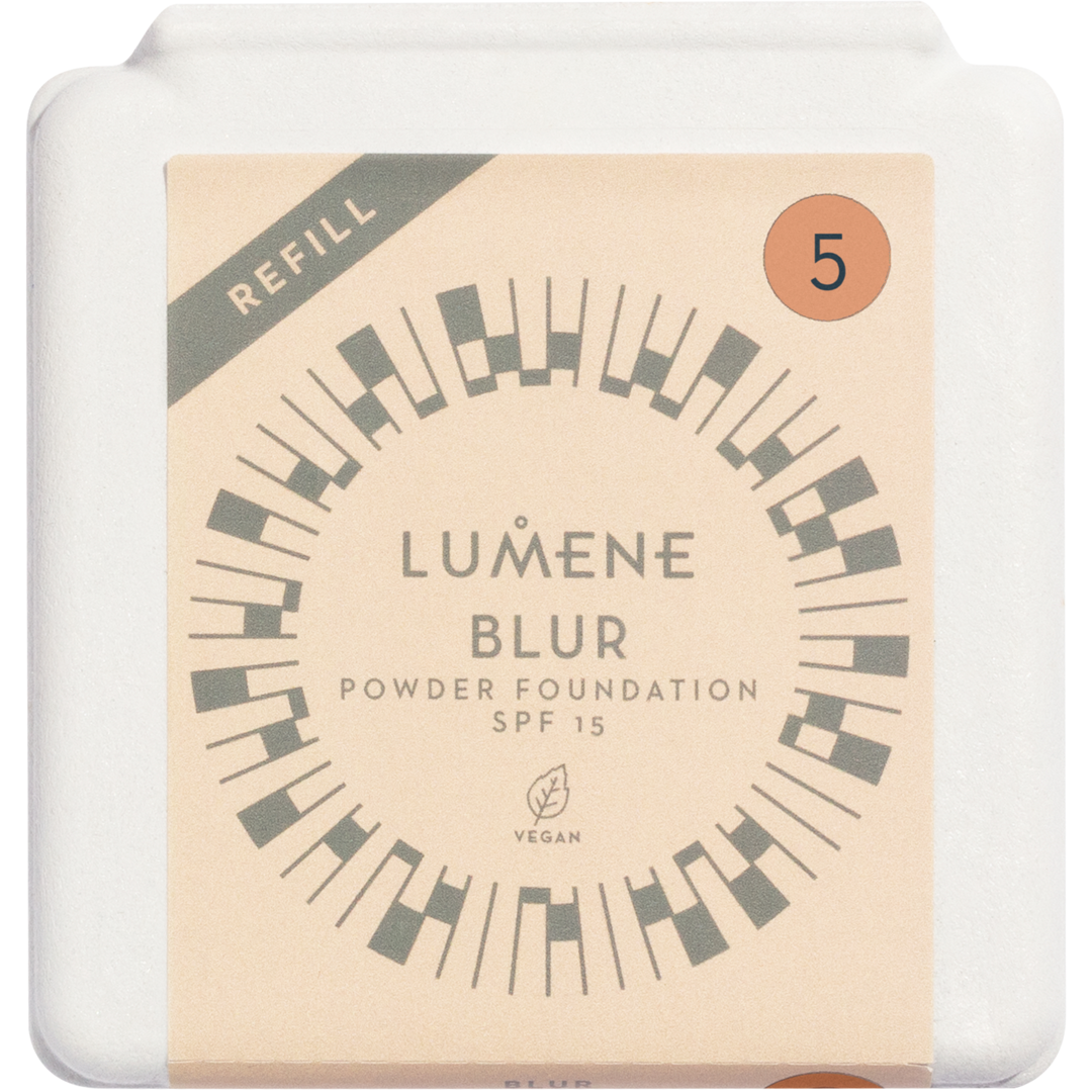 Lumene Blur Longwear Powder Foundation SPF15 Refill, 10g, 5, Puuteri