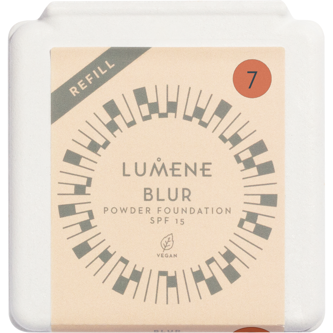 Lumene Blur Longwear Powder Foundation SPF15 Refill, 10g, 7 foundation