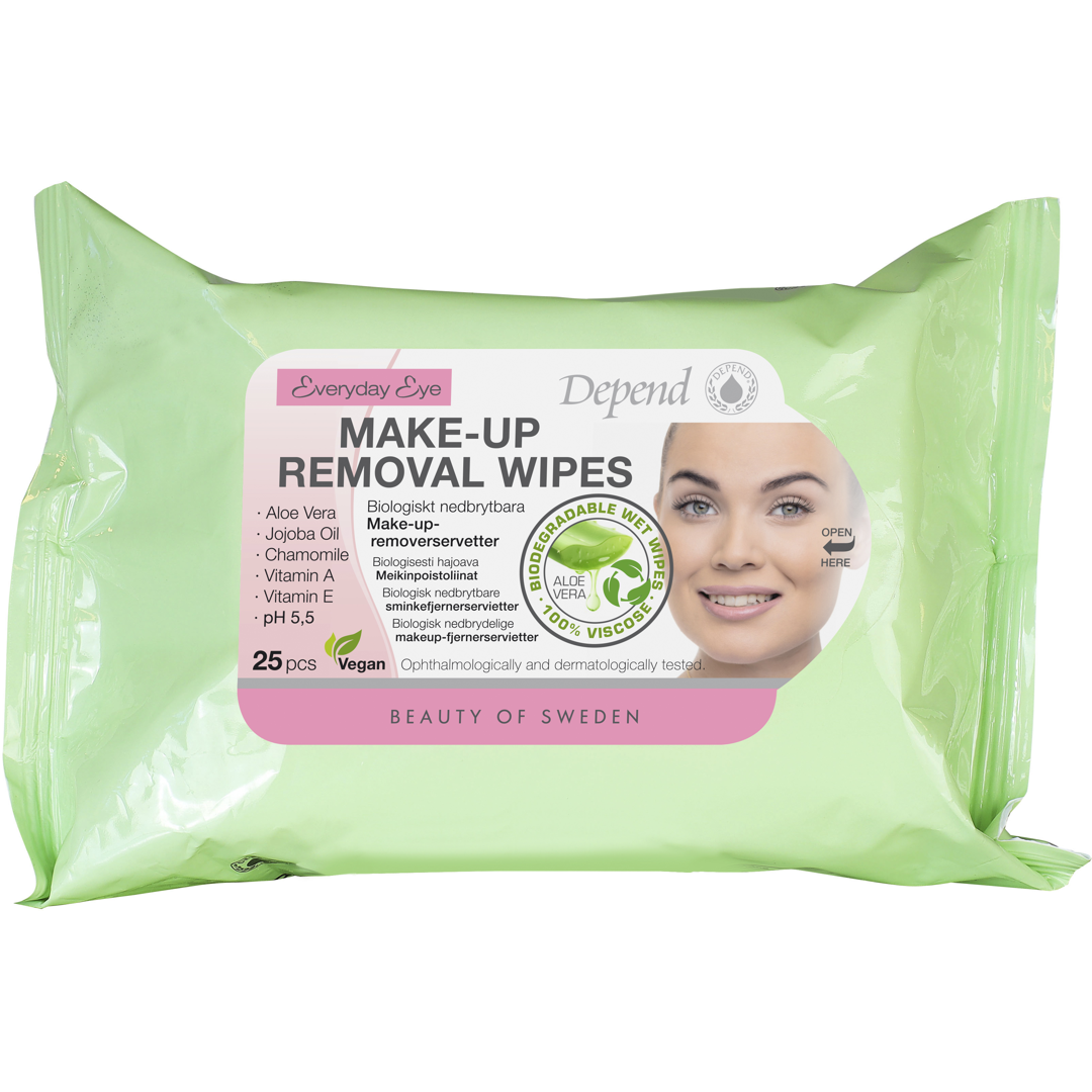 Depend Make-Up Removal Wipes, New Single Pack