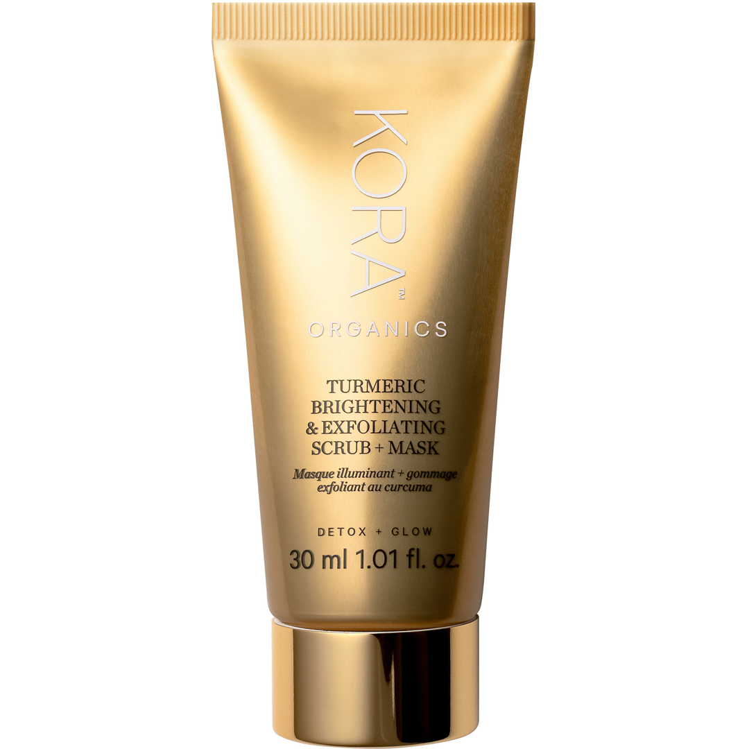 KORA Organics Turmeric Brightening & Exfoliating Mask 2-in-1, 30ml, Kasvonaamio