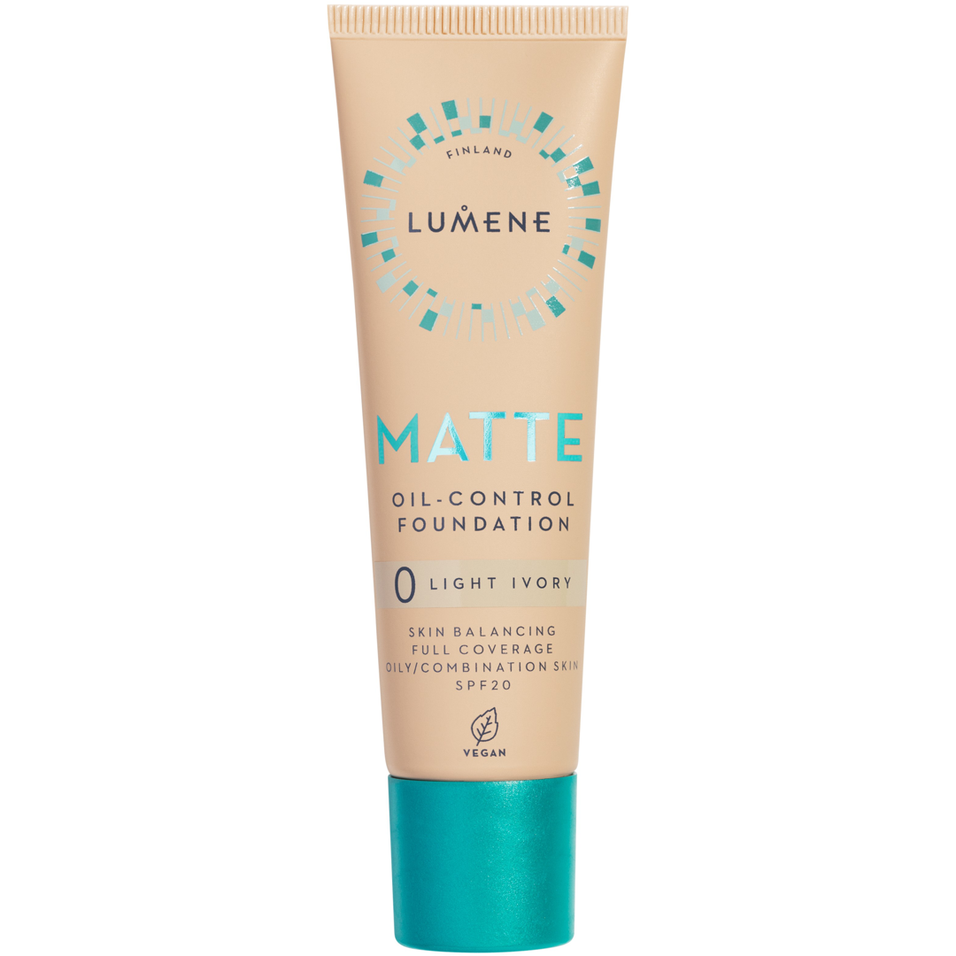 Lumene Matte Oil-Control Foundation SPF20, 30ml, 0 Light Ivory, Meikkivoide