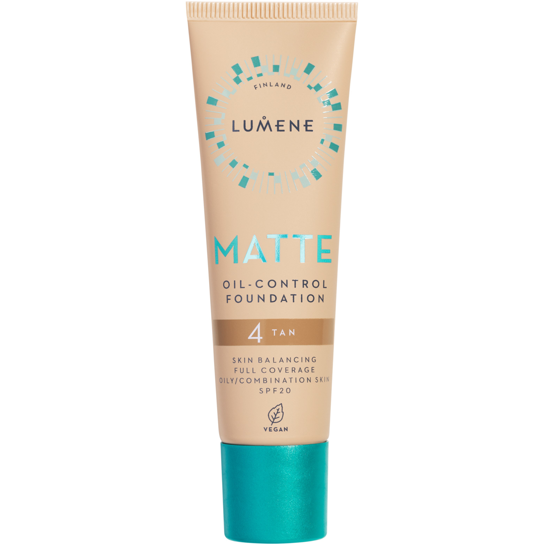 Lumene Matte Oil-Control Foundation SPF20, 30ml, 4 Tan, Meikkivoide