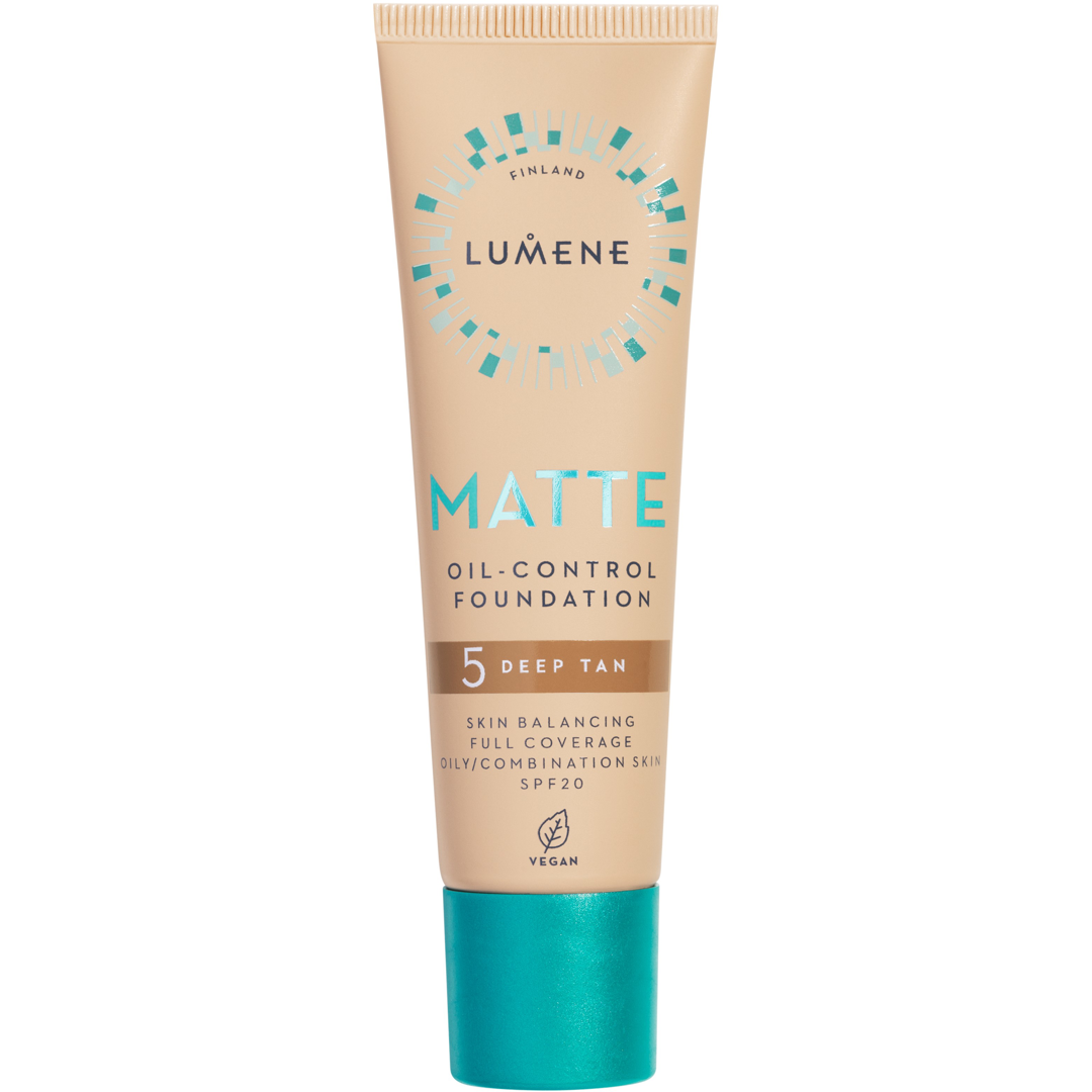 Lumene Matte Oil-Control Foundation SPF20, 30ml, 5 Deep Tan foundation