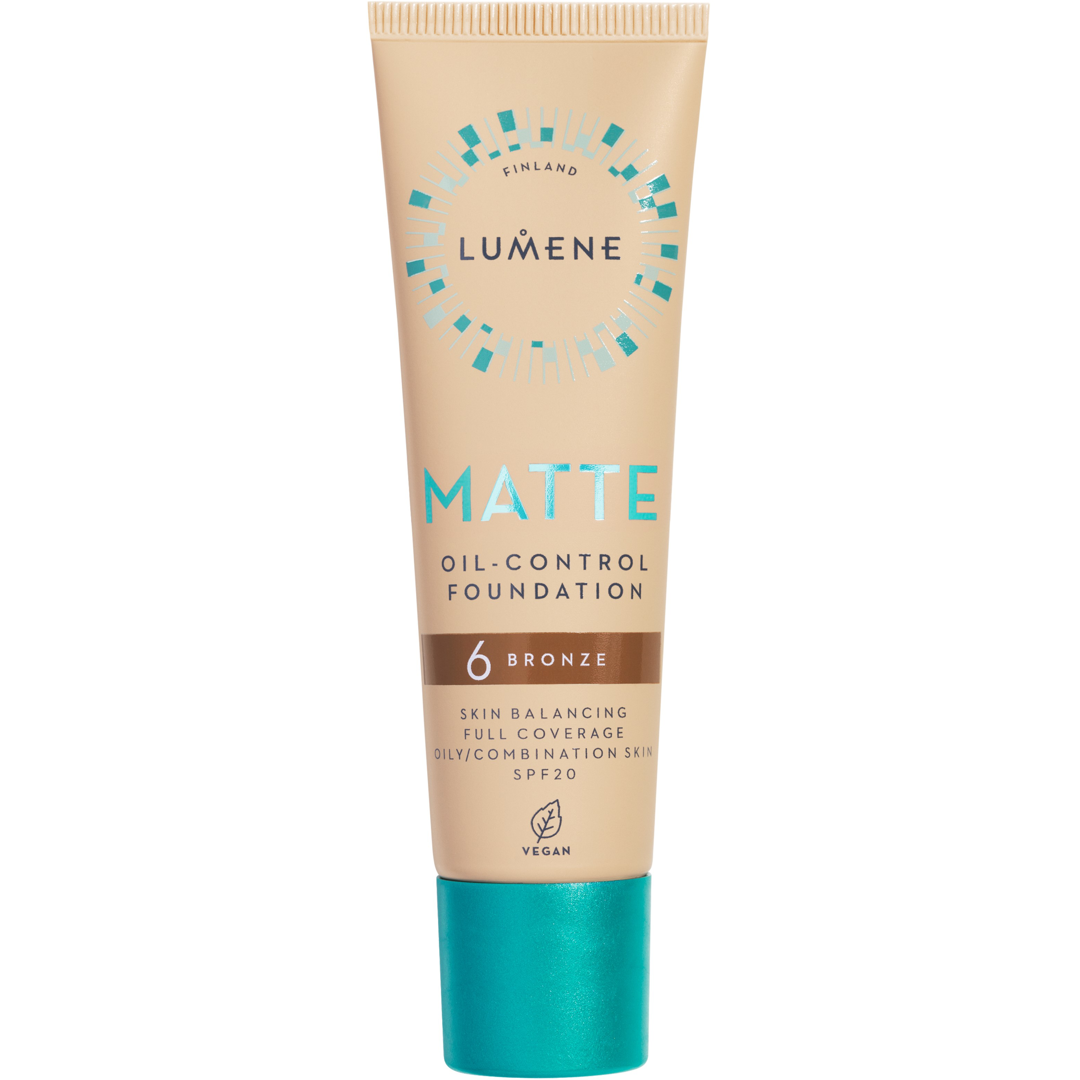 Lumene Matte Oil-Control Foundation SPF20, 30ml, 6 Bronze foundation