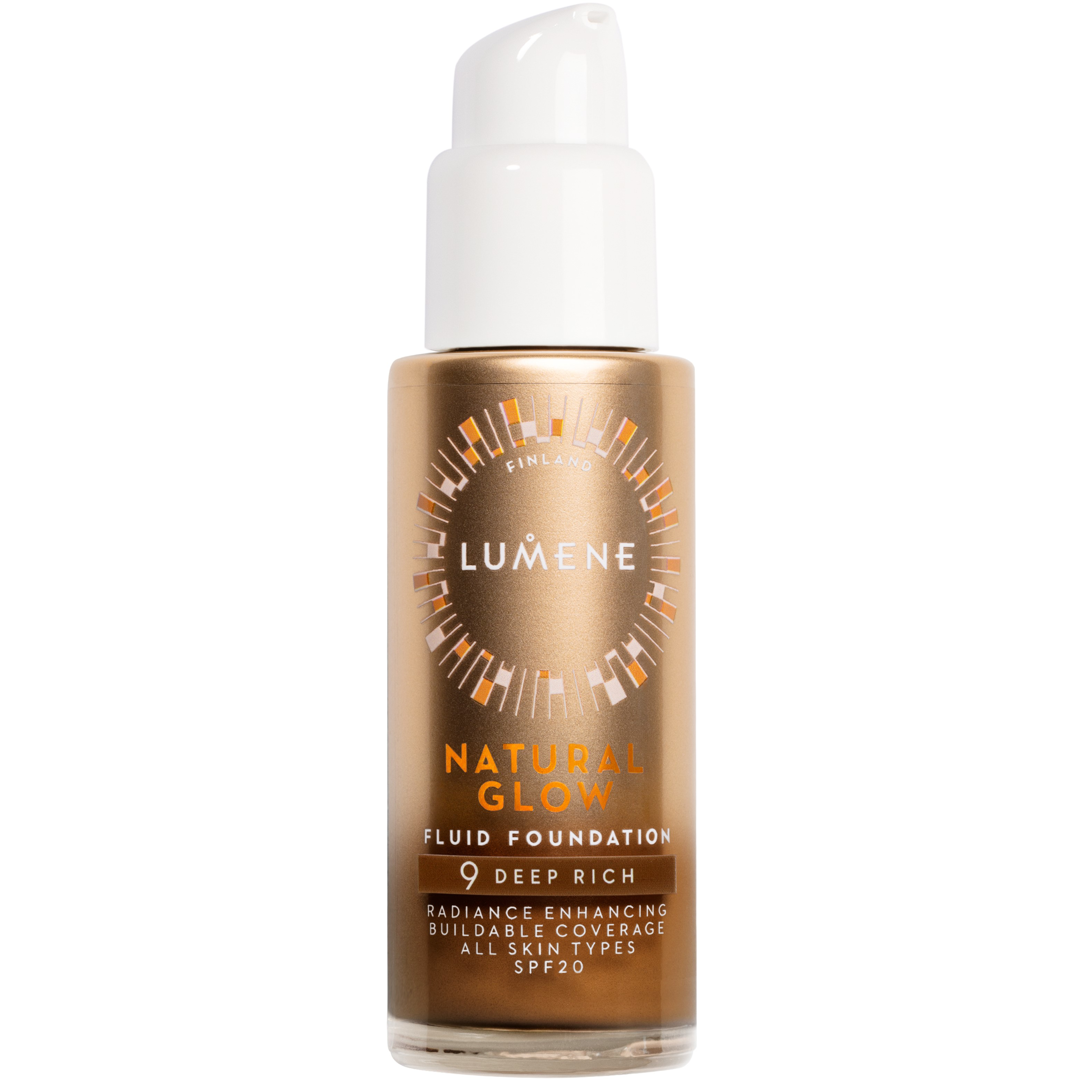 Lumene Natural Glow Fluid Foundation SPF20, 30ml, 9 Deep Rich, Meikkivoide