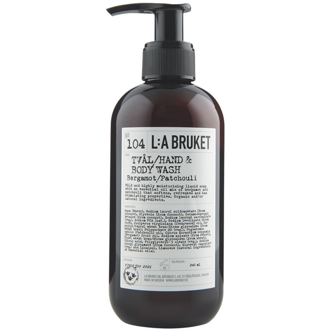 L:a Bruket 104 Hand & Body Wash, Bergamot and Patchouli, 240ml
