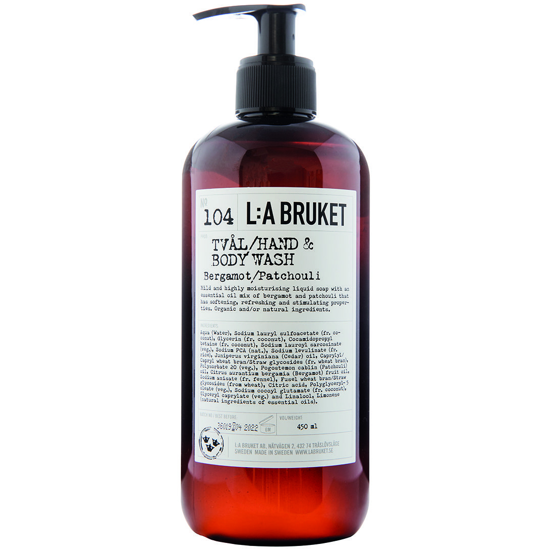 L:a Bruket 104 Hand & Body Wash, Bergamot and Patchouli, 450ml
