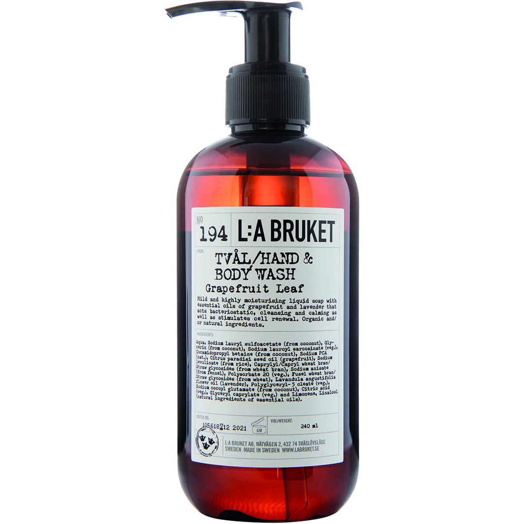 L:a Bruket 194 Hand & Body Wash, Grapefruit Leaf, 240ml