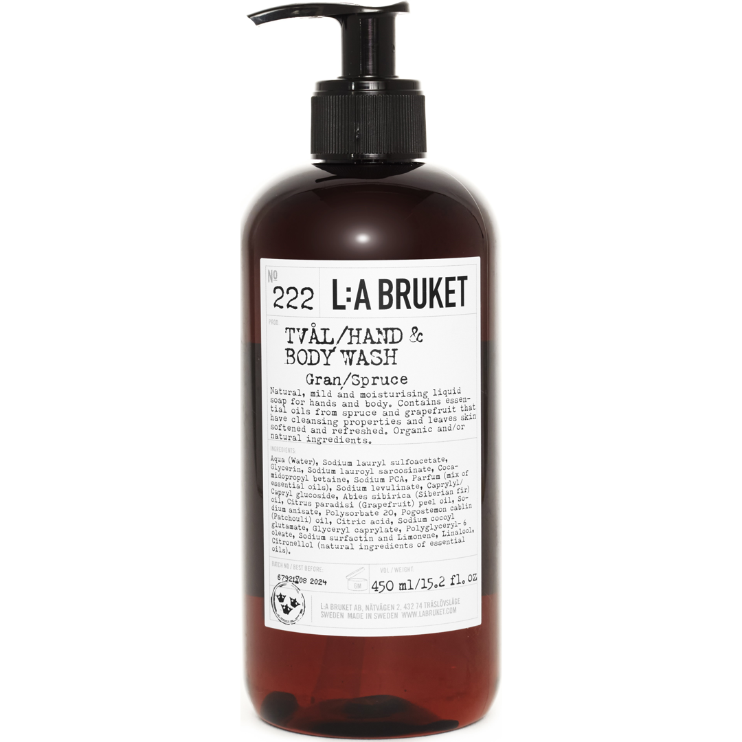 L:a Bruket 222 Hand & Body Wash, Spruce, 450ml