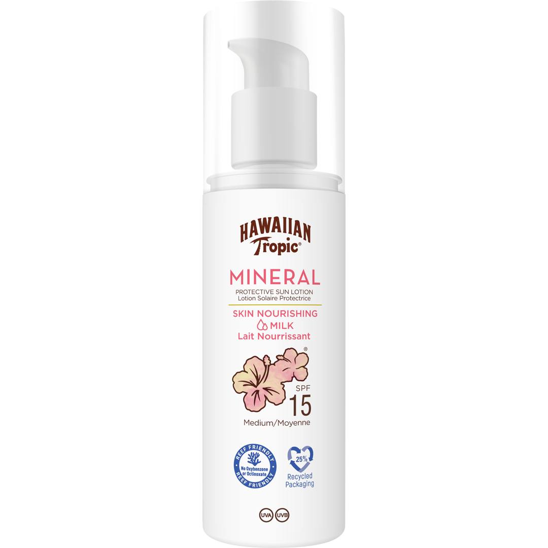 Hawaiian Tropic Mineral Sun Milk Lotion SPF15, 100ml, Aurinkosuojavoide