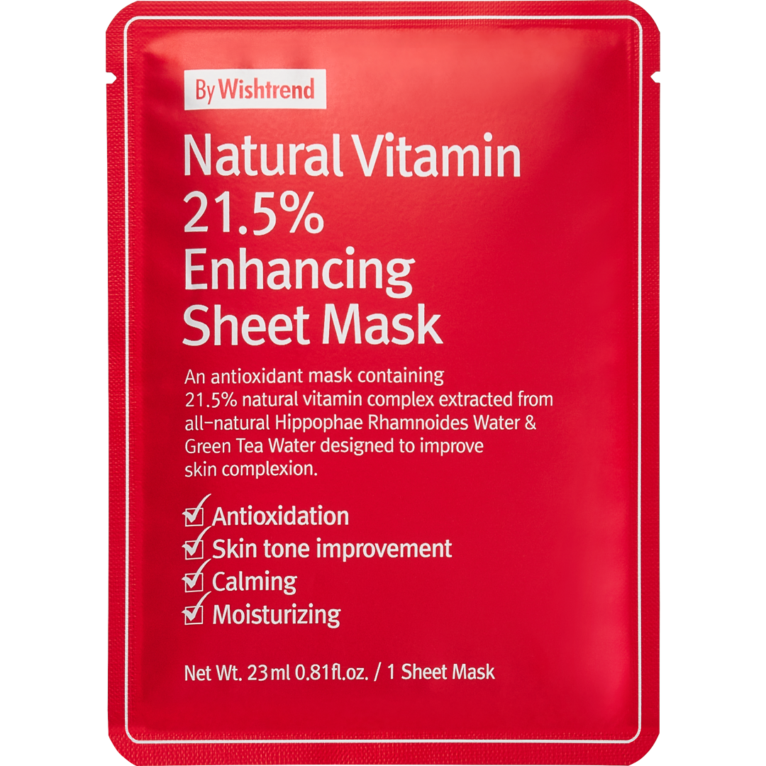 By Wishtrend Natural Vitamin 21.5% Enhancing Sheet Mask, 23ml