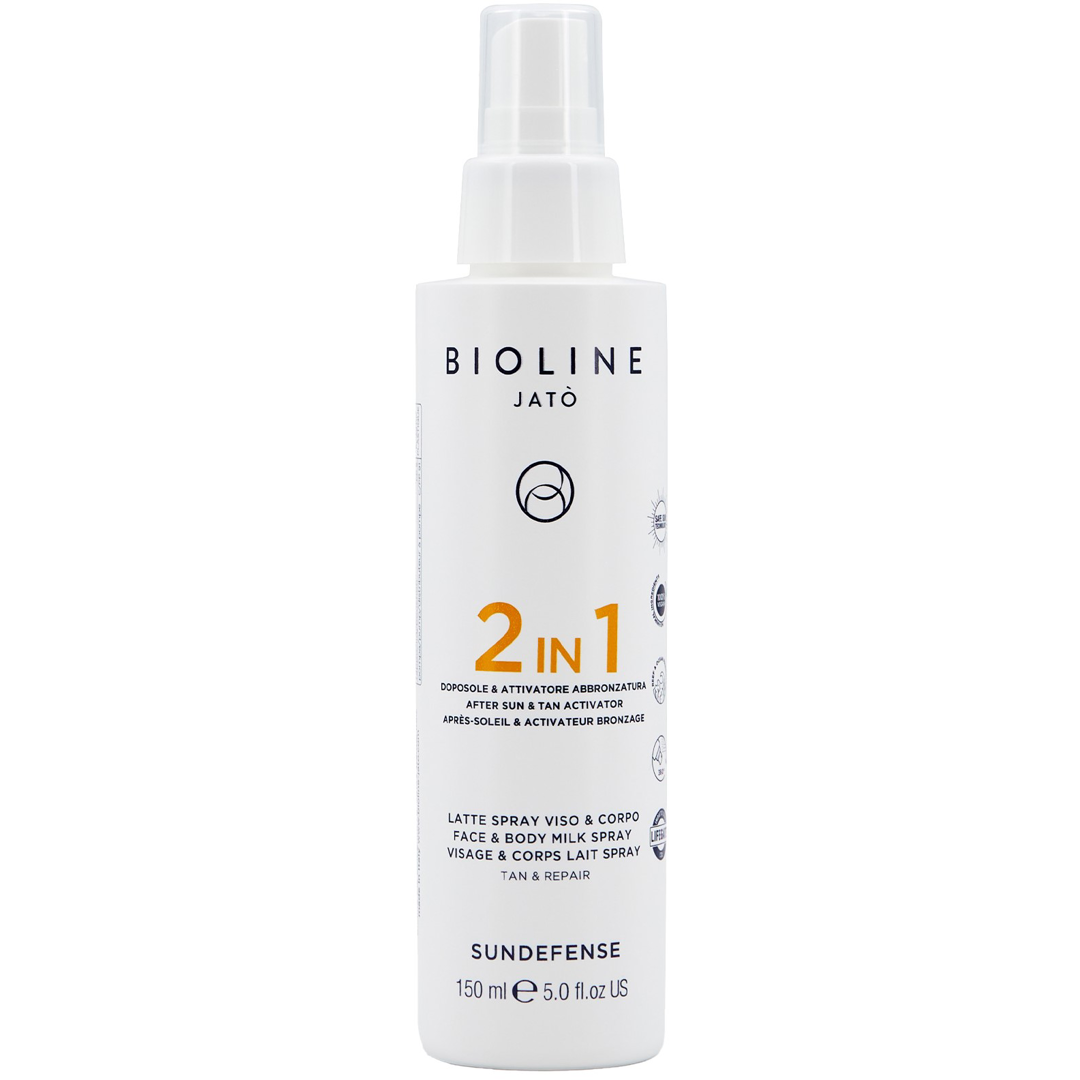 Bioline Jatò 2 in 1 After Sun & Tan Activator Face & Body Milk Spray Tan & Repair, 150ml Kroppslotion, Hudlotion & Bodylotion