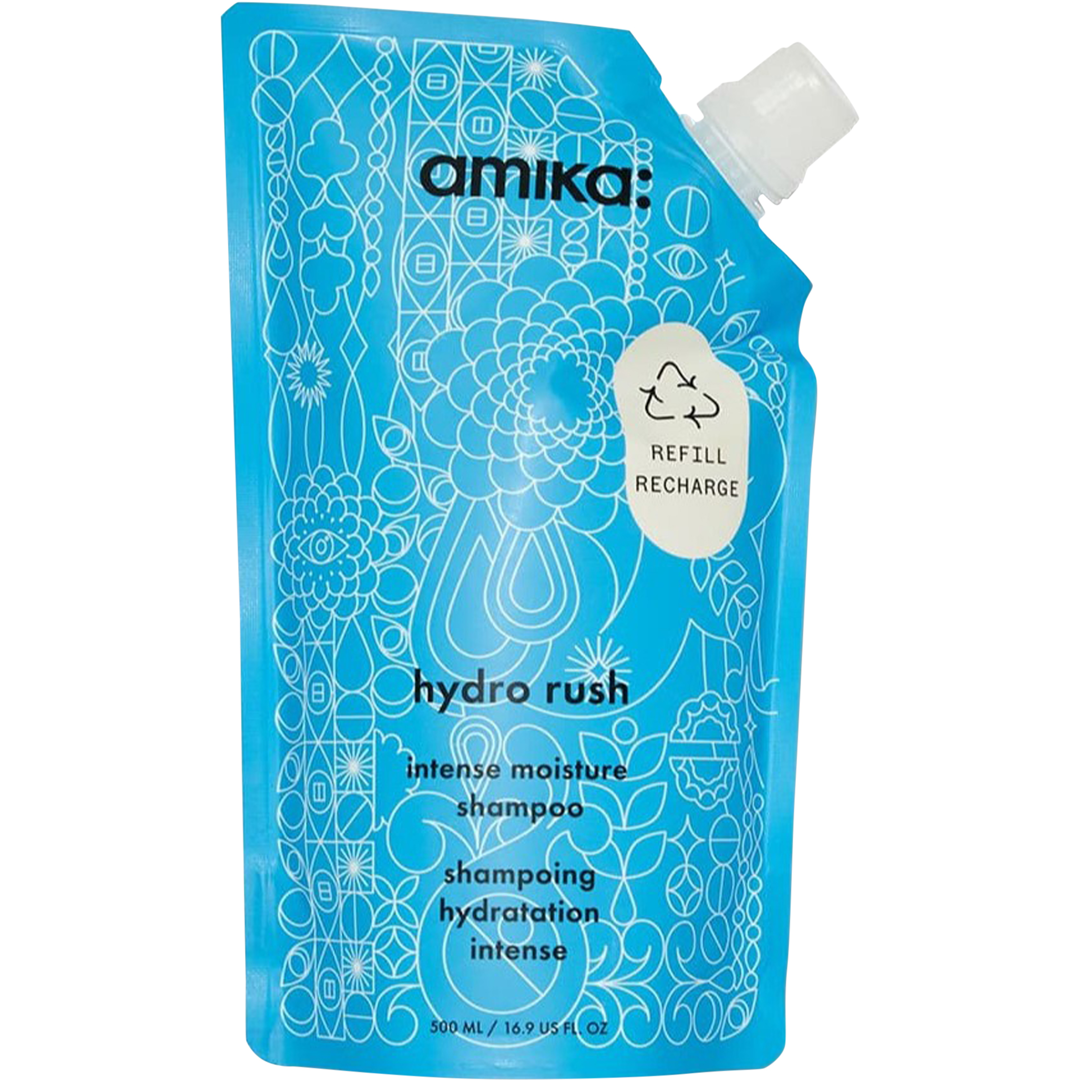 Amika Hydro Rush Intense Moisture Shampoo, 500ml Refill