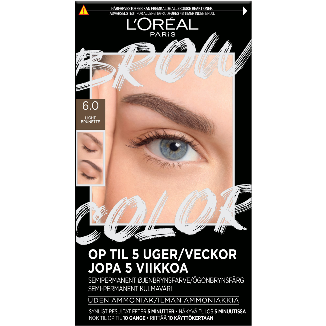 L'Oréal Paris Brow Color Semi-Permanent Eyebrow Color, 6.0 Light Brunette, Kulmaväri