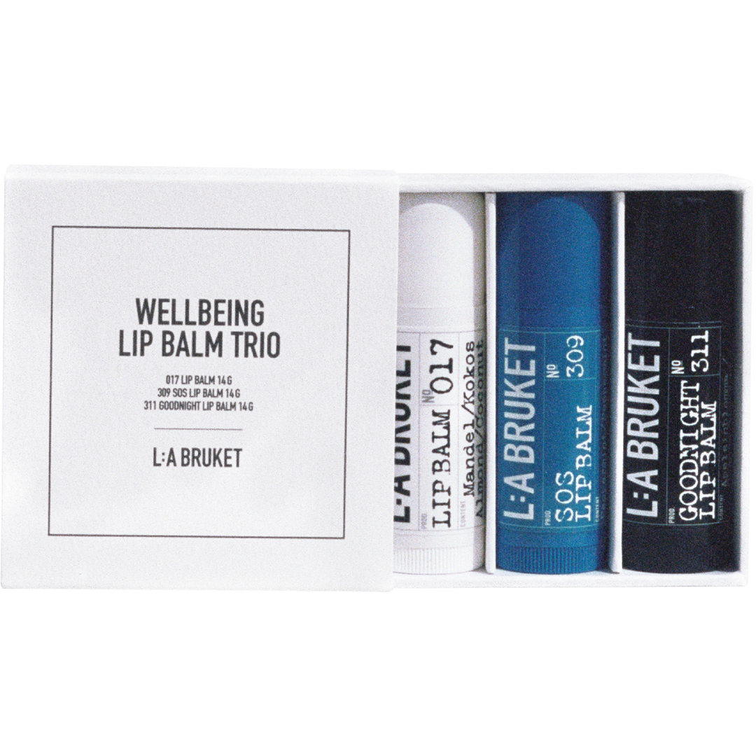 L:a Bruket 325 Wellbeing Lip Balm Trio