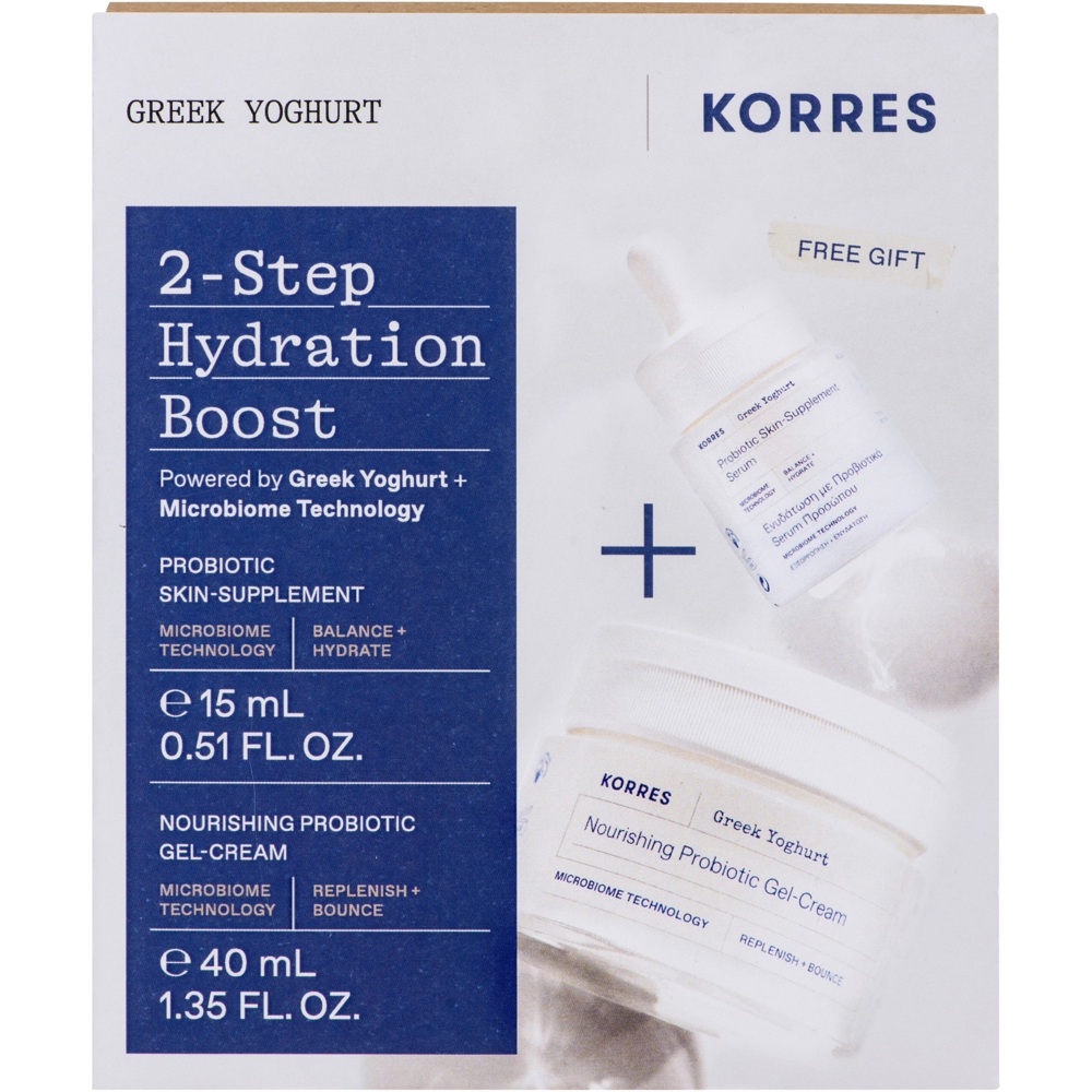 Greek Yoghurt 2-Step Hydration Boost Skincare Set, Cream 40ml + Serum 15ml