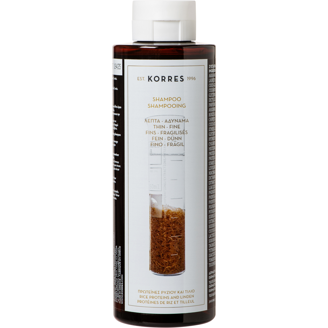 KORRES Rice Proteins + Linden Shampoo For Thin / Fine Hair, 250ml