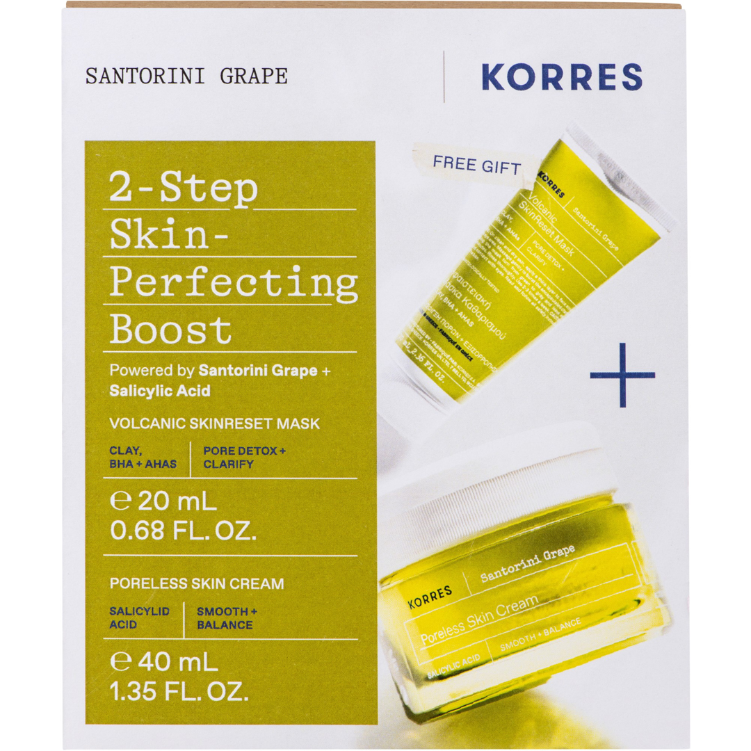 KORRES Santorini Grape 2-Step Skin-Perfecting Boost Skincare Set, Cream 40ml + Mask 20ml