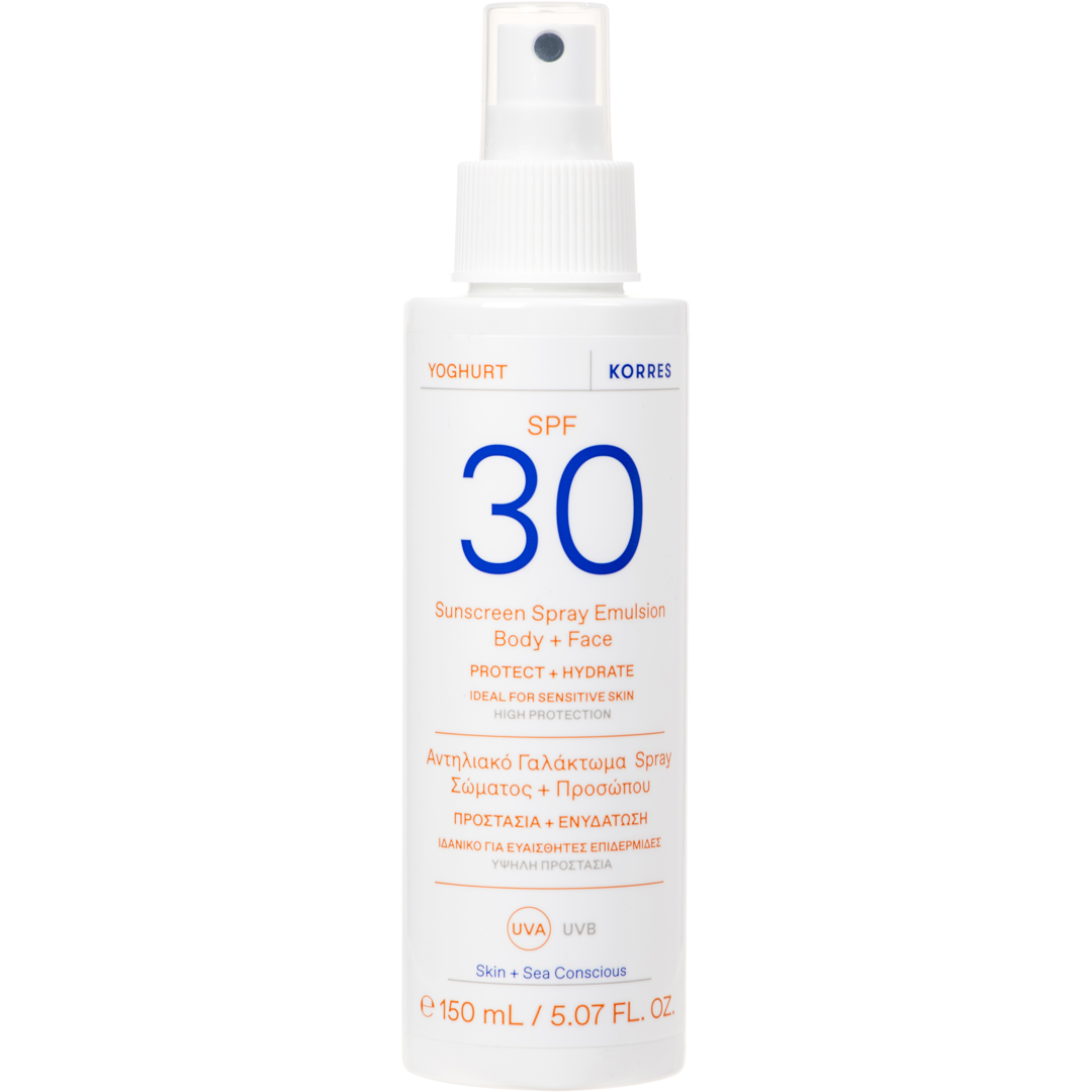 KORRES Yoghurt Sunscreen Spray Emulsion SPF30 Body + Face, 150ml solkräm