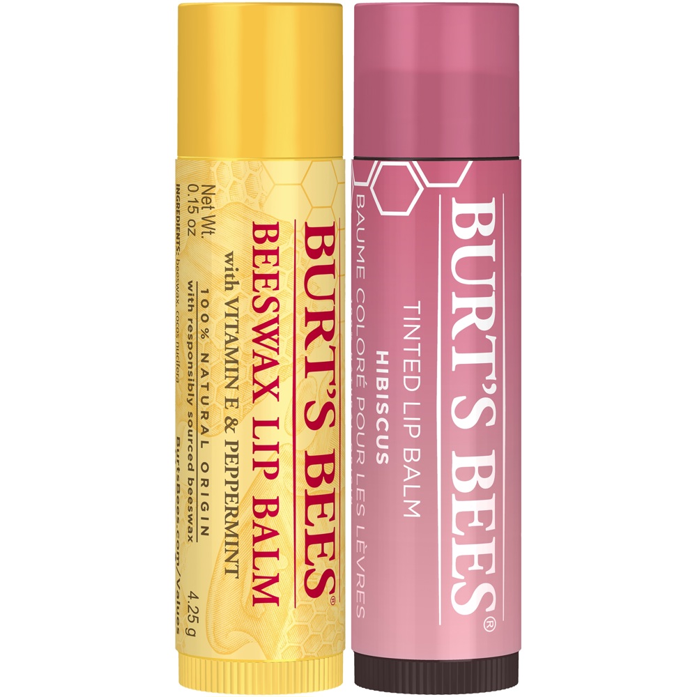 Beeswax Lip Balm & Hibiscus Tinted Lip Balm Gift Set