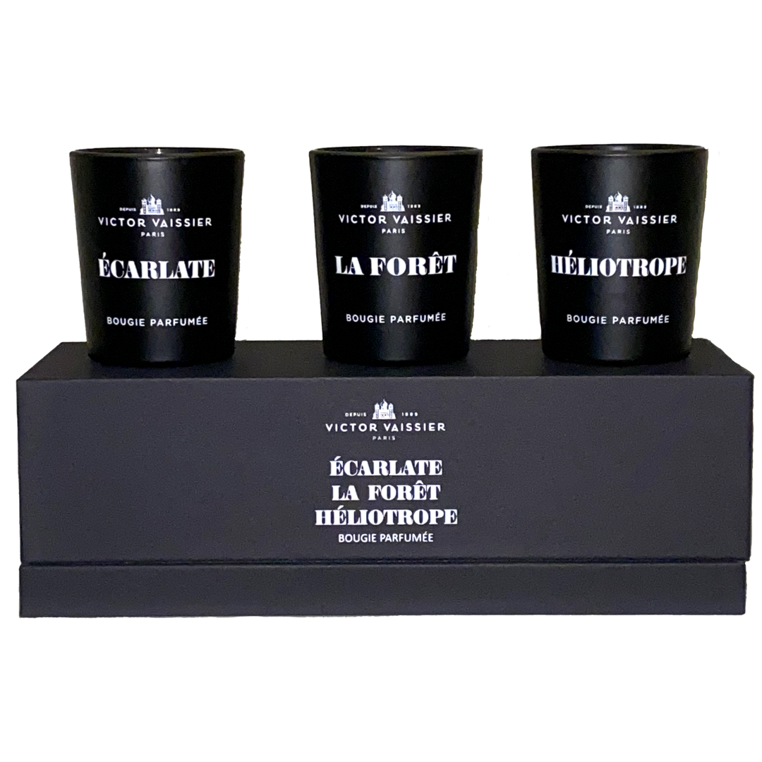 Victor Vaissier Héliotrope, La Forêt & Écarlate 3-Set Scented Candles, 210g