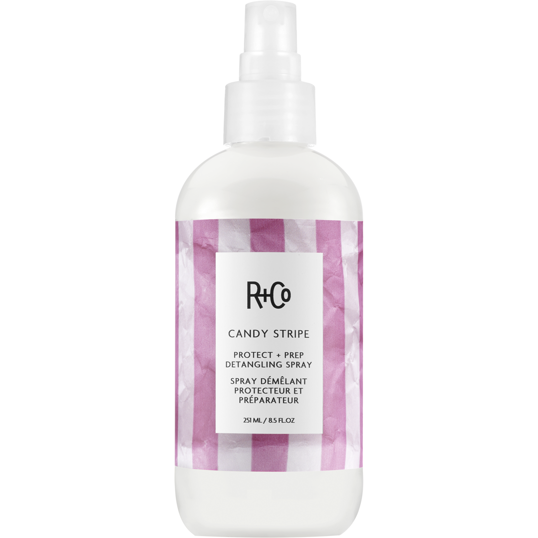 R+Co Candy Stripe Protect + Prep Detangling Spray, 251ml