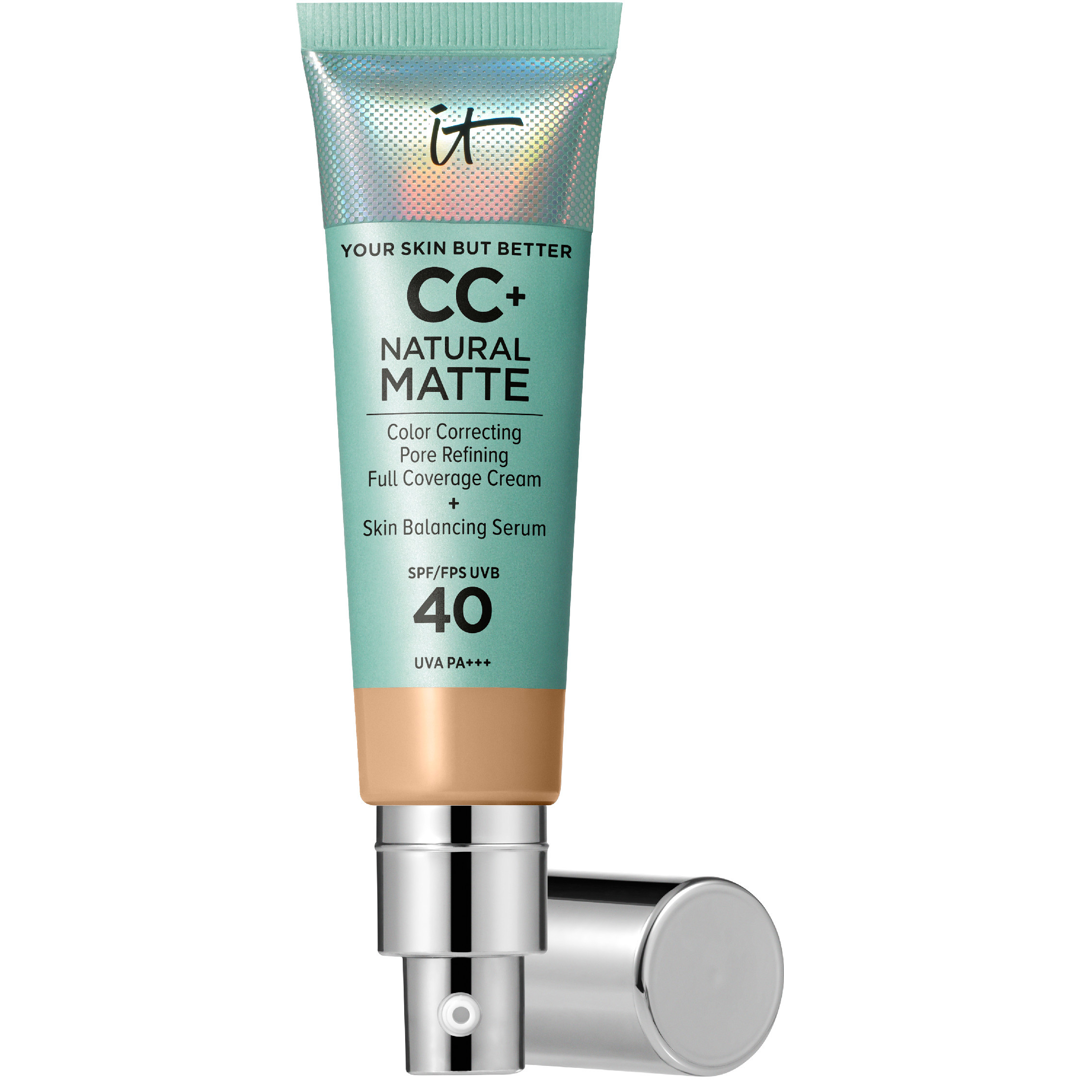 IT Cosmetics CC+ Cream Natural Matte Foundation SPF40, 11 Medium Tan foundation