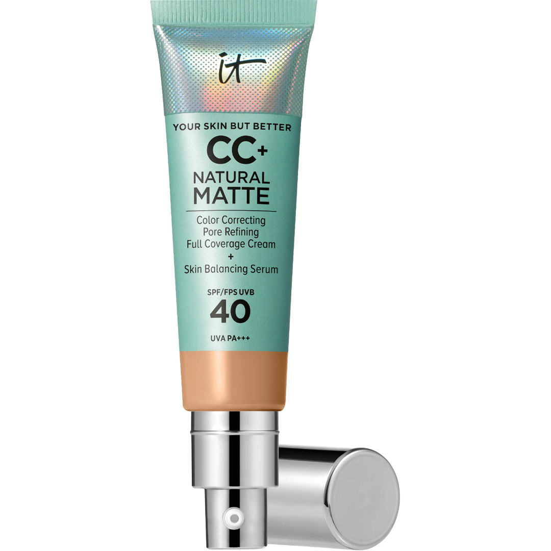 IT Cosmetics CC+ Cream Natural Matte Foundation SPF40, 12 Neutral Tan foundation