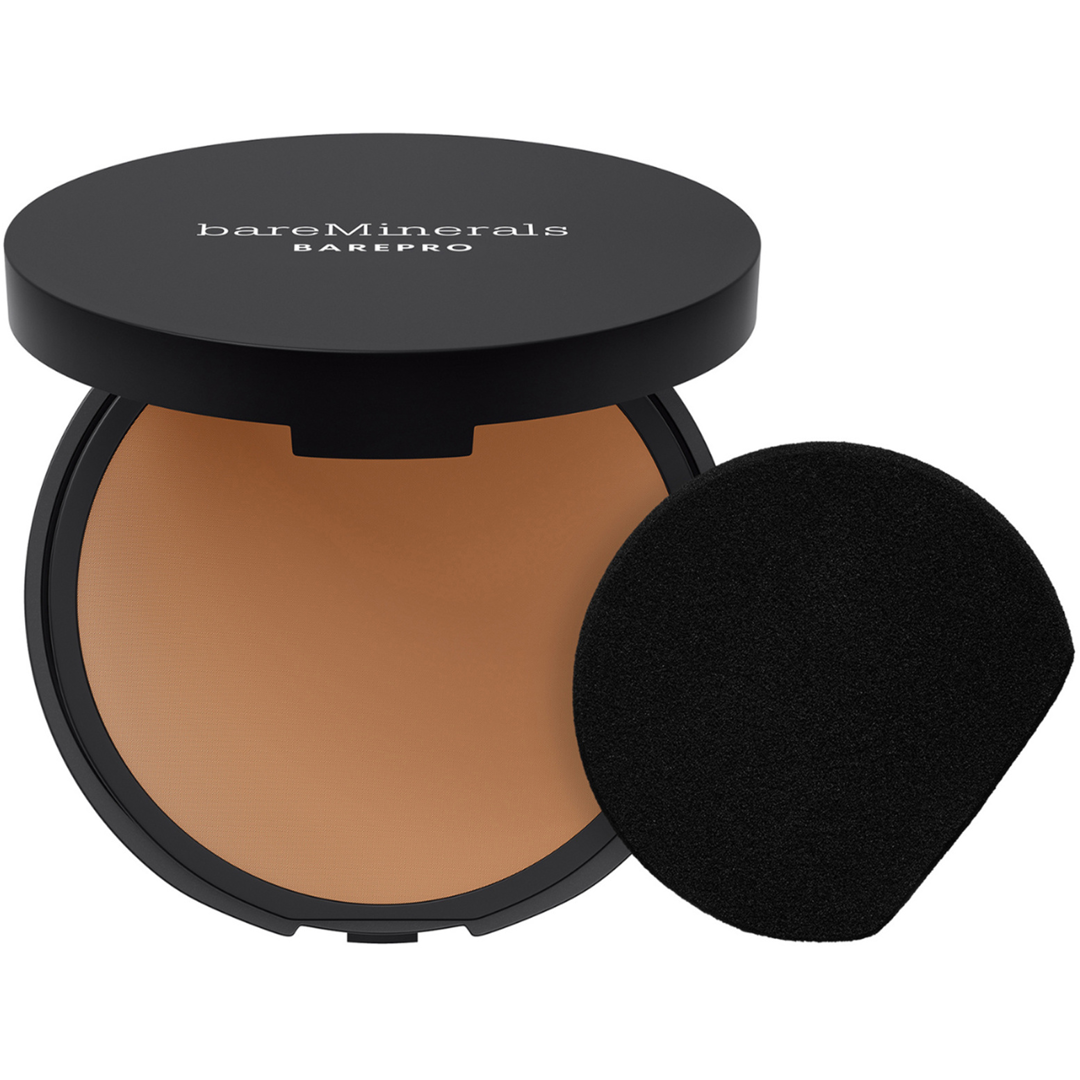 bareMinerals BarePro 24H Skin-Perfecting Pressed Powder, 45 Medium Deep Warm