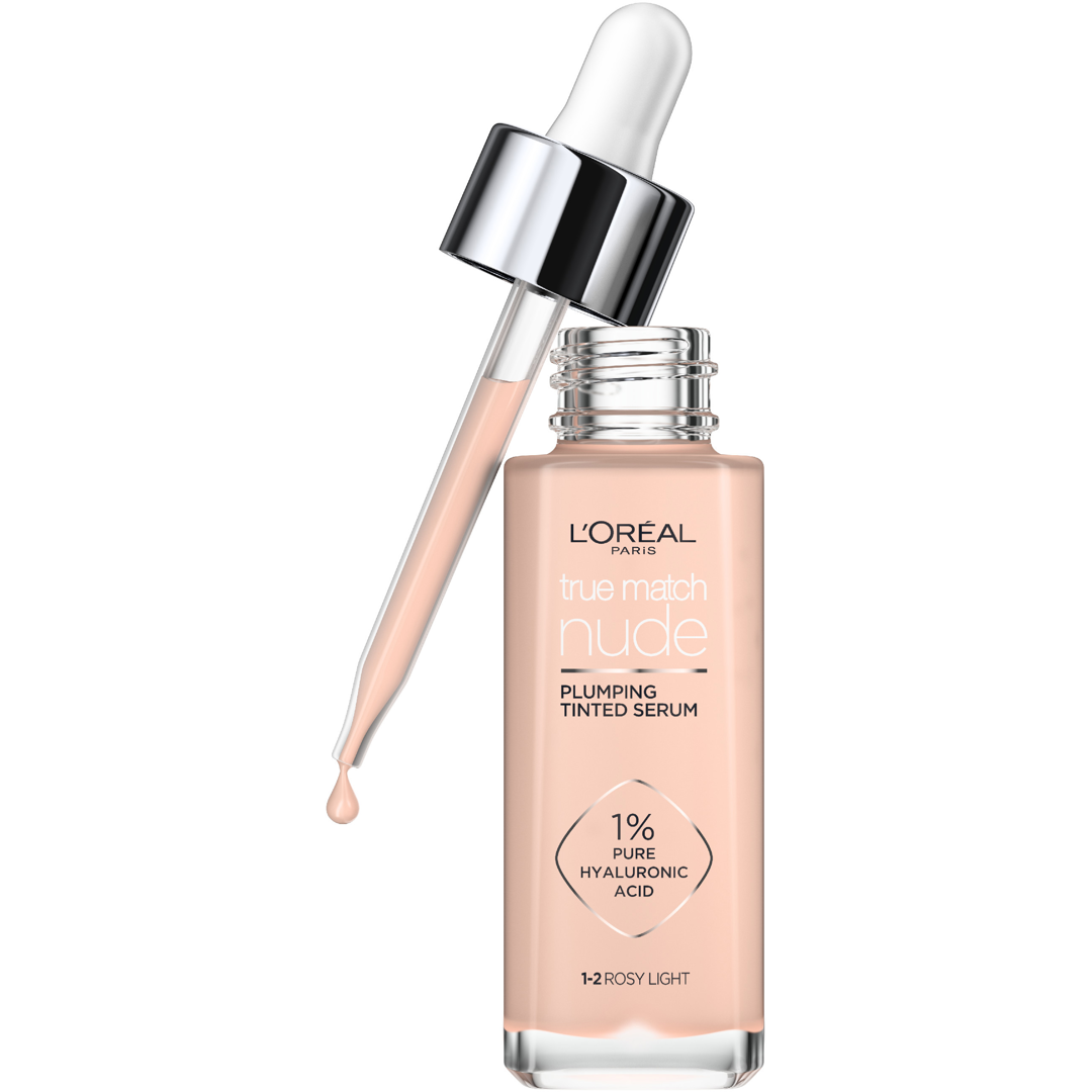 L'Oréal Paris True Match Nude Plumping Tinted Serum, 1-2 Rosy Light