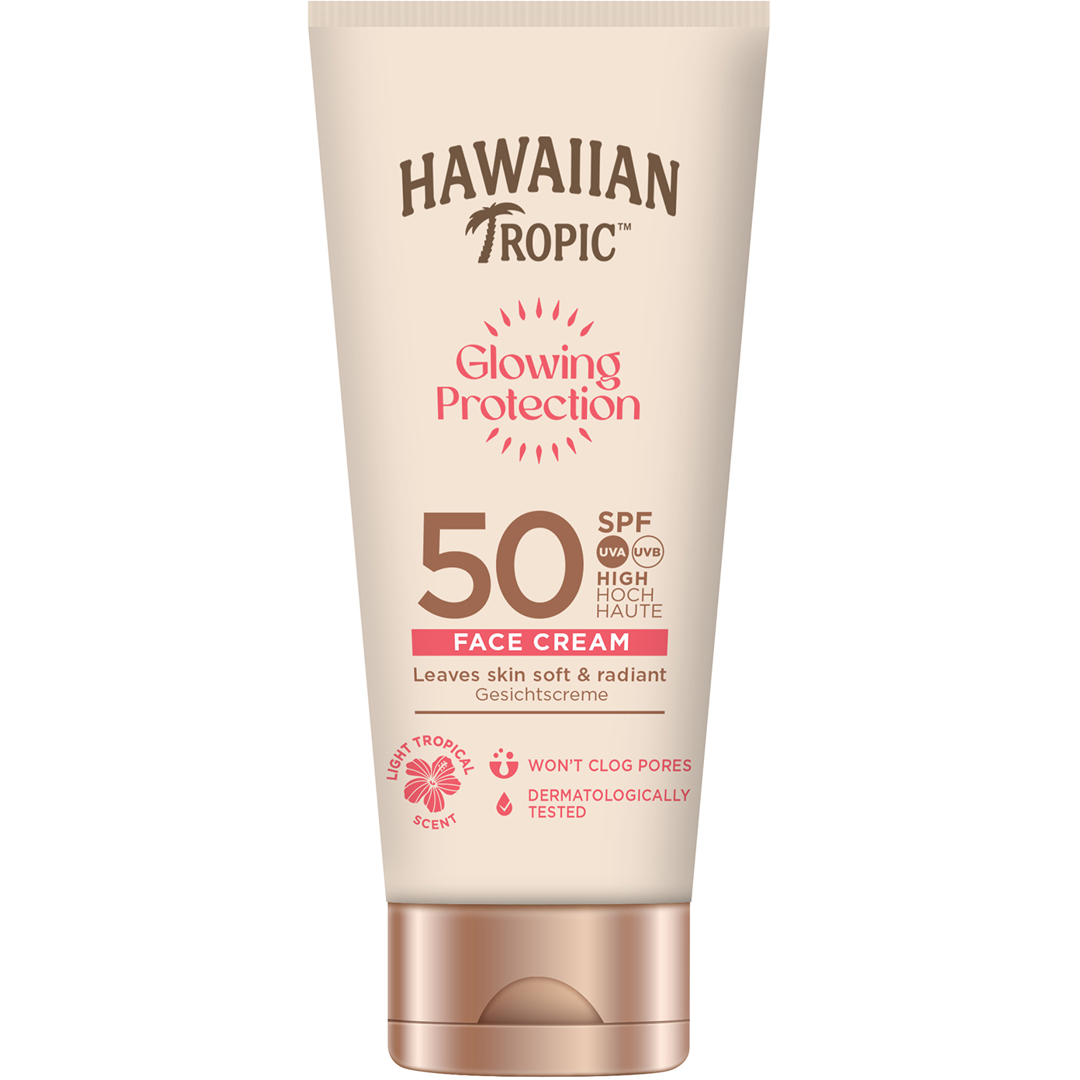 Hawaiian Tropic Glowing Protection Face Cream SPF50, 50ml, Aurinkosuojavoide