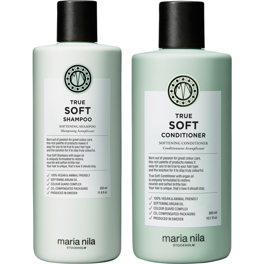 Maria Nila True Soft Conditioner 300ml + Shampoo 350ml, Hoitoaine