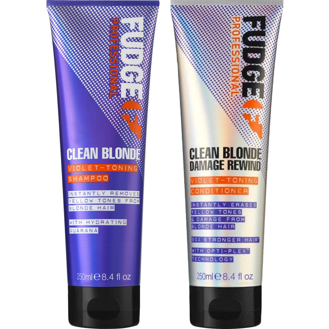 Fudge Clean Blonde Damage Rewind Conditioner 250ml + Violet Toning Shampoo 250ml balsam